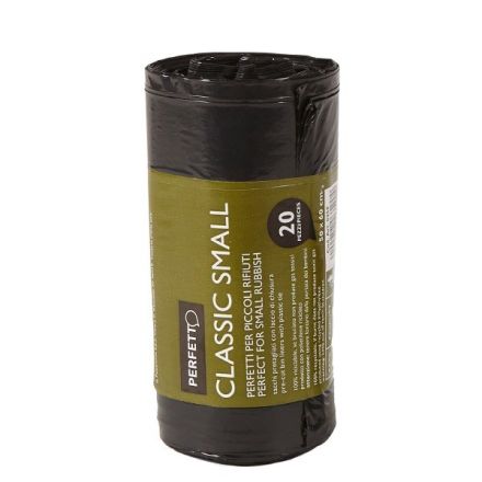 Conf. 20 sacchi per rifiuti colore nero - 30 litri - F.to 50x60 cm