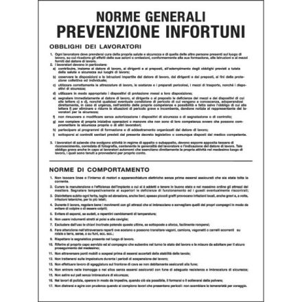 Cartello in in polionda Norme generali prevenzione infortuni - F.to: 50x67 cm