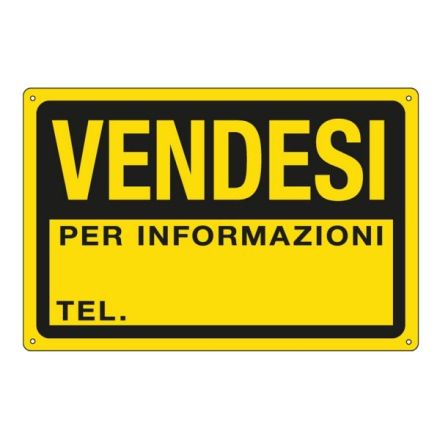Cartello in alluminio Vendesi (in materiale PPL) - F.to: 30x20 cm