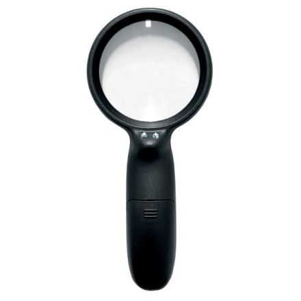 Lente di ingrandimento con led - lente grande diametro 7,5 cm - lente piccola 2 cm - nero