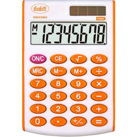 Calcolatrice tascabile BHC098A - arancio - 8 digit