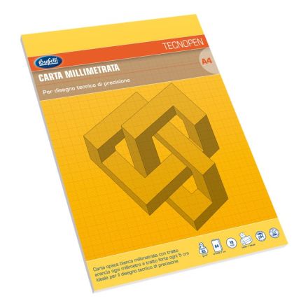 Blocco carta millimetrata Tecnopen - 29,7x42 cm - 10 fogli - 85 g
