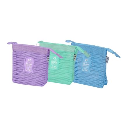 Zip bag a tre tasche - colori assortiti