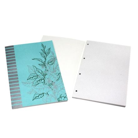 Blocco collato I Love Green - Rigatura 5M - Quadretto da 5mm - carta riciclata 100% - 80g - A4 - copertine assortite