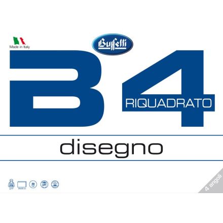 Album da disegno B4 - a 4 angoli - 24x33 cm - liscio riquadrato - 20 fogli - 220 g