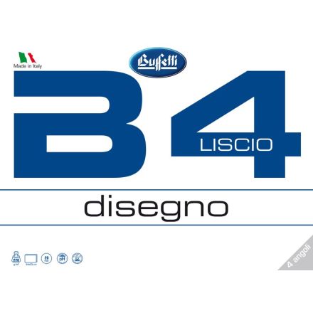 Album da disegno B4 - a 4 angoli - 24x33 cm - liscio - 20 fogli - 220 g