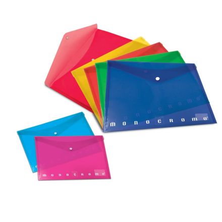 Busta trasparente con bottone MONOCROMO PPL - 21x29,7 cm