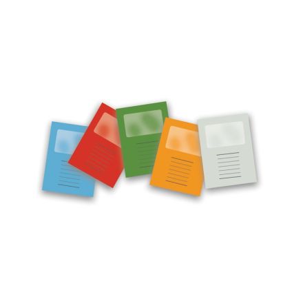 Confezione da 10 Cartellette per atti con finestra - 6 colori assortiti