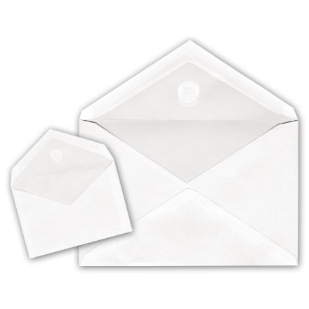 Buste classiche bianche - Chiusura taglio a Punta - 11,4x16,2 cm 70 g - conf. 50 pz.