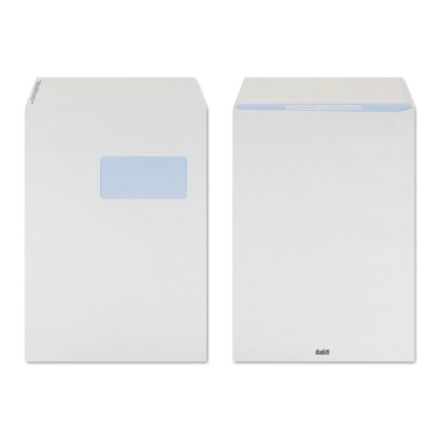 Buste a sacco bianche con finestra e strip - 23x33 cm