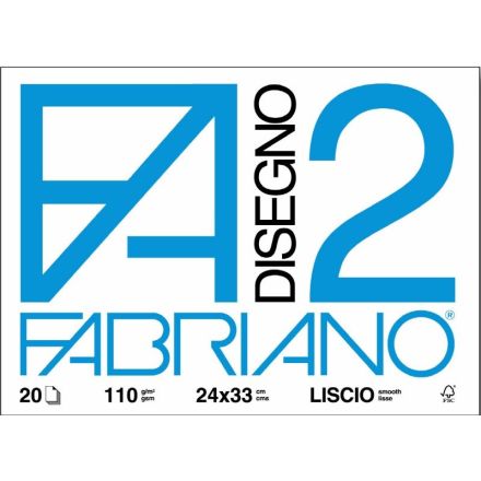 Album da disegno Fabriano Disegno 2 - a 4 angoli - 24x33 cm - ruvido - 20 fogli - 110 g