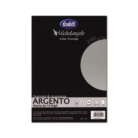 Michelangelo Color Prestige - cartoncini metallizzati - A4 250 g - argento
