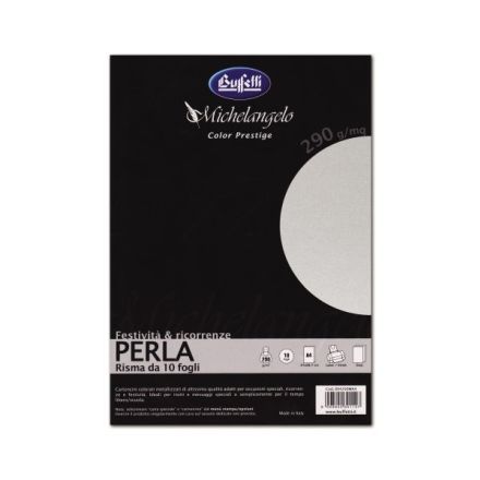 Michelangelo Color Prestige - cartoncini metallizzati - A4 250 g - perla