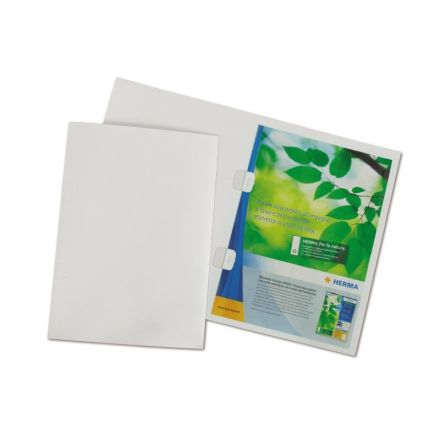 Cartelline con naselli fermafogli - cartoncino lucido - 250 g/mq - 31x22 cm - bianco - conf. 10 pz