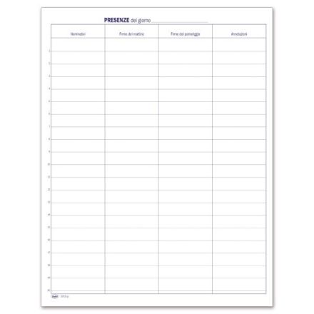 Registro Firme di presenza - 190 pagine - 31x24,5 cm