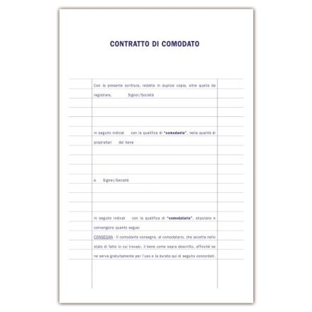 Fascicolo Contratto di comodato - 29,7x21 cm