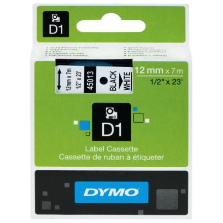 Nastri Dymo D1 - permanente - 12 mm x 7 m - nero / trasparente