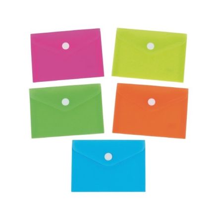 Buste con bottone - polipropilene - 7,4x10,4cm - colori assortiti