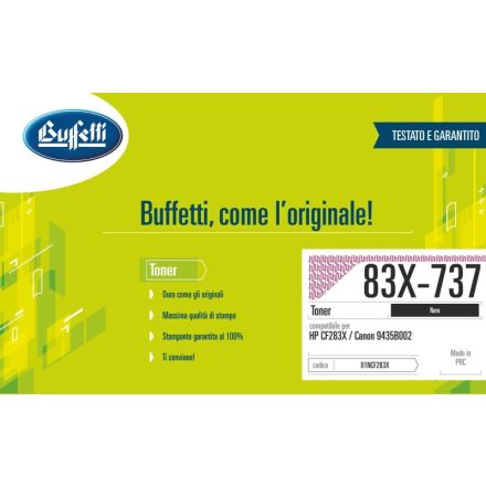 Toner HP / Canon- Compatibile 83X/CRG737 CF283X / 737 - Nero - 2.500 pag