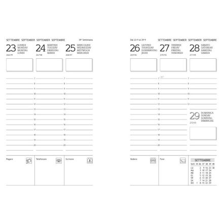 Refill Agenda settimanale carta bianca - 2026 -9x13 cm