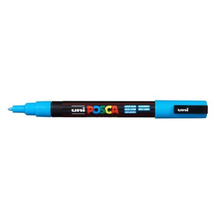 Marcatore Uni Posca a tempera Uni-Ball - tonda - 0,9-1,3 mm - azzurro - M PC3M AZ