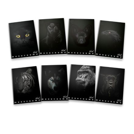 Quaderni Monocromo Black - Formato A5 - Rigatura 1R - Righe medie e superiori - 80 g - copertine assortite