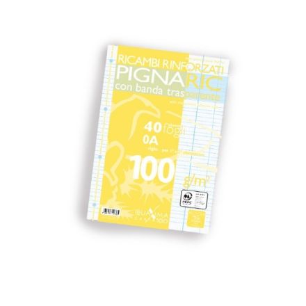 Ricambi rinforzati PignaRic - Rigatura A - Righe 1a e 2a elementare - 40 fogli - 100 g
