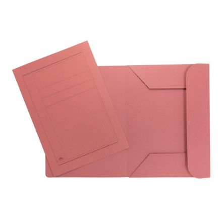 Cartelline 3 lembi Manilla - cartoncino - 220 g/mq - 33,5x24,5 cm - rosa - conf. 25 pz