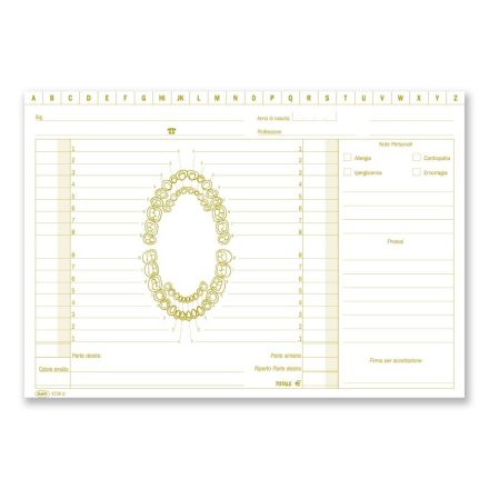 Scheda per dentisti - cartoncino da 140 gr. - 17x24 cm