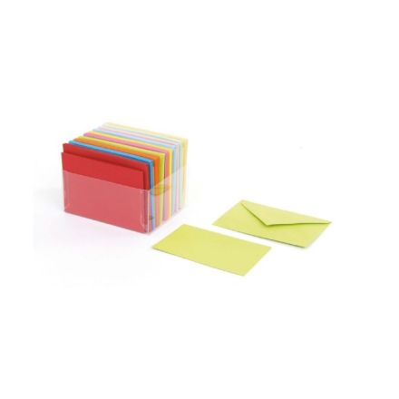 Buste e cartoncini arcobaleno 8,5x13,5 (in scatola pvc) conf. 100 pz