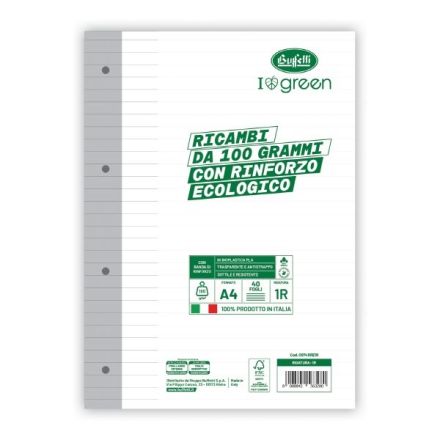 Ricambi rinforzati I love green - 100 g - banda ecologica - Rigatura 1R - Righe