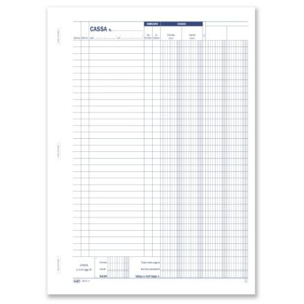 Primanota cassa (entrate/uscite con doppia colonna banca/clienti) - Blocco 50/50 fogli autoricalcante - 29,7x21,5 cm