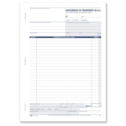 Documento di trasporto - Blocco 50/50 fogli autoricalcante - 29,7x21,5 cm