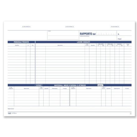 Rapportino del cantiere - Blocco 50/50 fogli autoricalcante - 21,5x29,7 cm