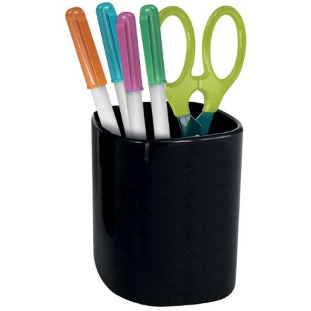 Bicchiere portapenne - plastica rigenerata - nero