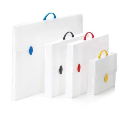 Valigetta portadisegni - polionda - 52x73,5 cm - dorso 3 cm - bianco - accessori colori assortiti