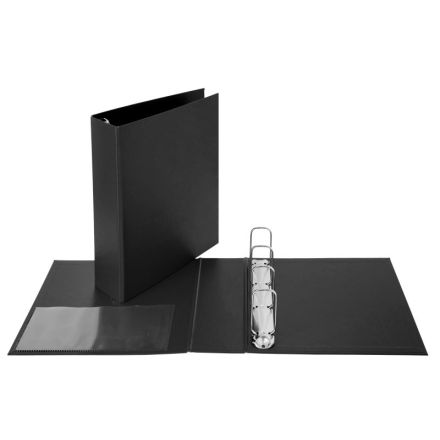 Cartella - 4 anelli quadri - Diametro 65 mm - 30x22- nero