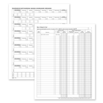 Registro Beni ammortizzabili - 45 pagine prenumerate - 31x24,5 cm